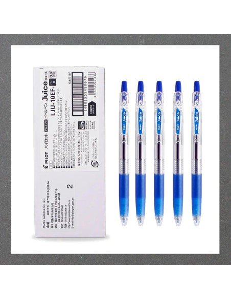 Bolígrafo Retráctil de Gel Pilot Juice Color de Azul de 0.5mm Secado Rápido Caja 5 Piezas-PL-42132