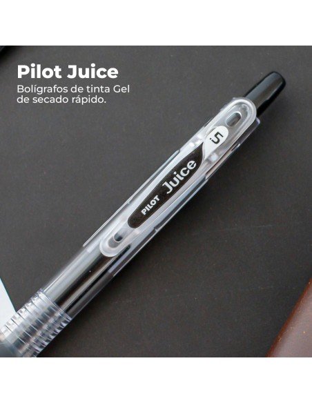 Bolígrafo Retráctil de Gel Pilot Juice Color de Negro de 0.5mm Secado Rápido Caja 5 Piezas-PL-42131