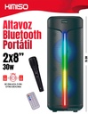 Altavoz Conexión Bluetooth Portátil, con Dos altavoces de 8 pulgadas / 30W Cable USB-MINI USB Micrófono + Control-EL-44680