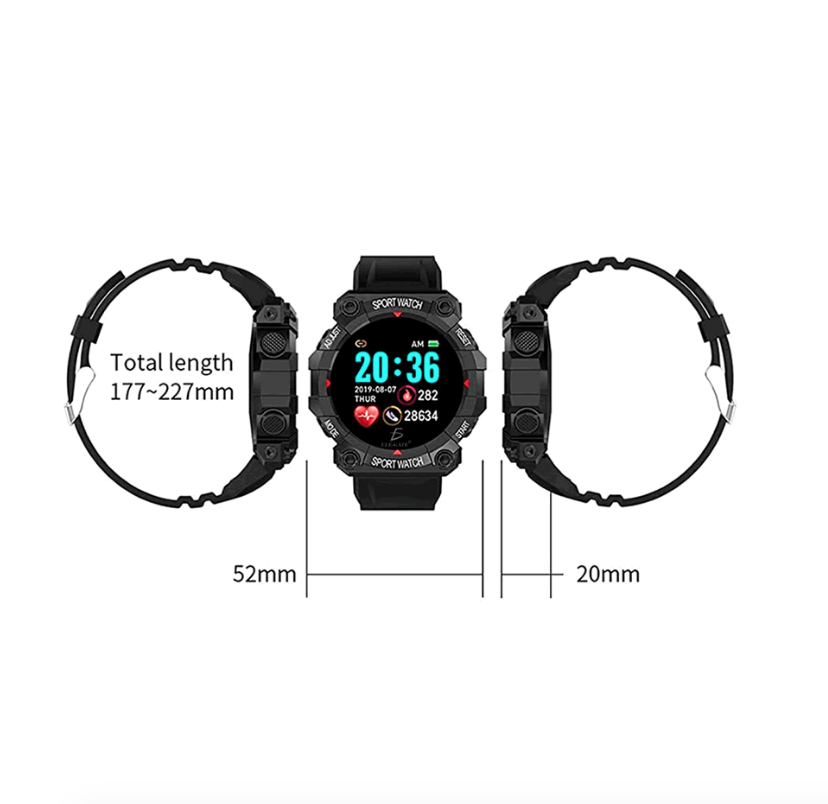 Reloj tipo smart watch deportivo redondo con carga por puerto usb y pantalla de 1.3 pulgadas, variedad de colores 