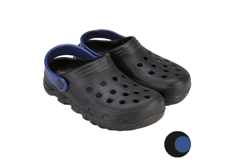 Sandalia deportiva o casual con ajuste de correa al tobillo talla 28 con suela antiderrapante color Azul-Negro-Gris