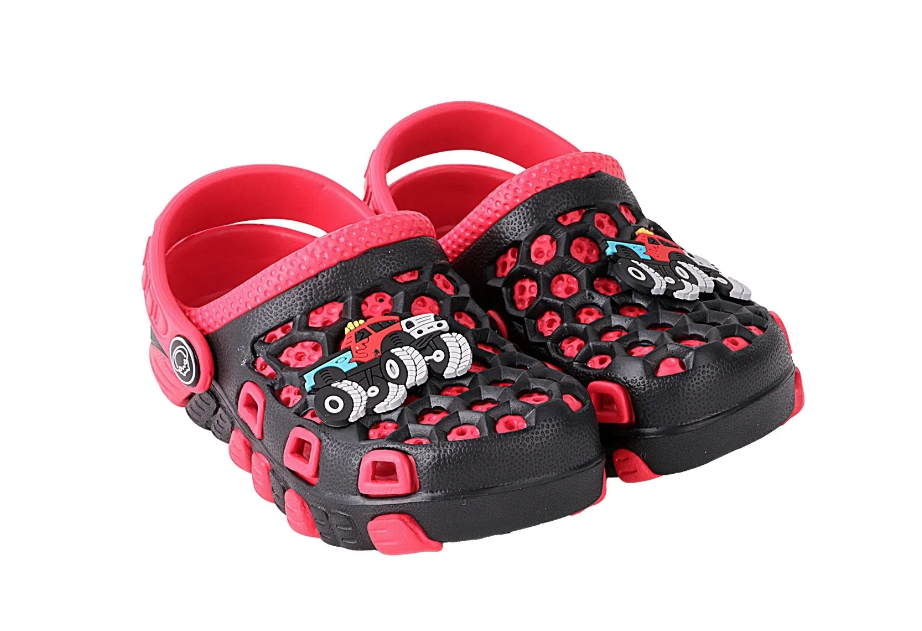 Sandalia deportiva o casual para niño con ajuste de correa al tobillo talla 6 con suela antiderrapante Color Azul-negro, Rojo negro