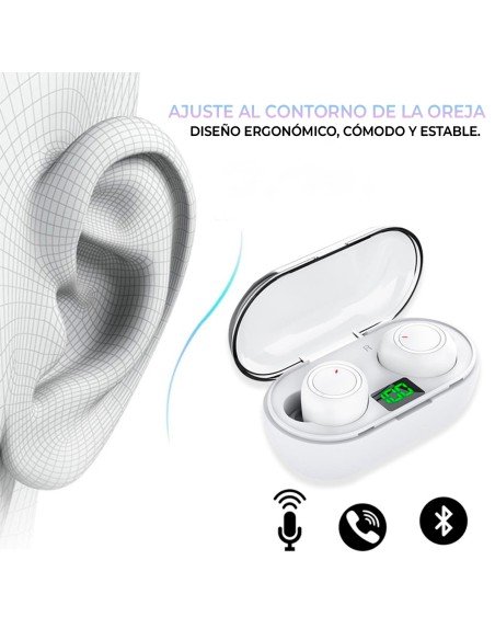 Audífonos Inalámbricos Bluetooth Blancos