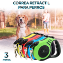Correa Retráctil Para Perros Y Mascotas Mediana 3mts