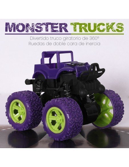 Carrito de juguete tipo Monster Trucks Verde con rojo Alimentado por fricción-JU-42141