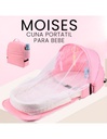 Bolsa portátil con moisés para bebé de 0-12 meses 100% algodón Color Rosa-BB-41434