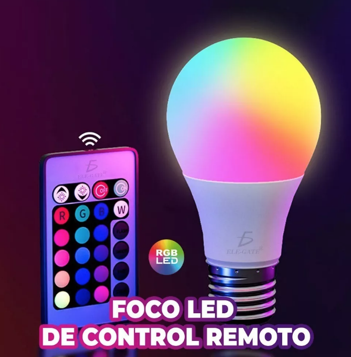 Foco led rgb con control remoto 5w Elegate