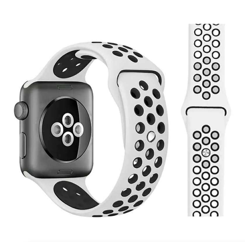 Extensible correas con diseño agujerado para reloj smartwatch 38, color blanco
