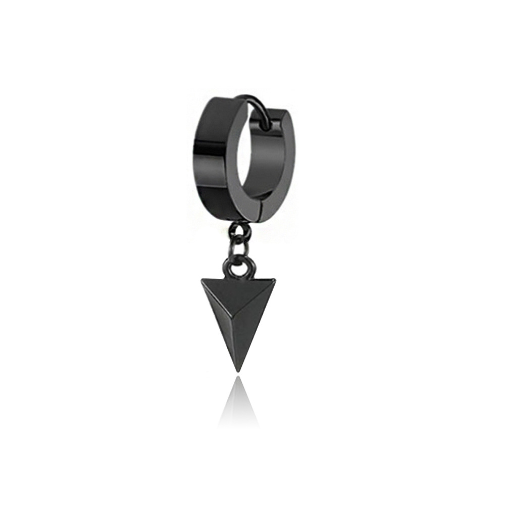 Arete botón negro de triangulo-MDA-NJ8002