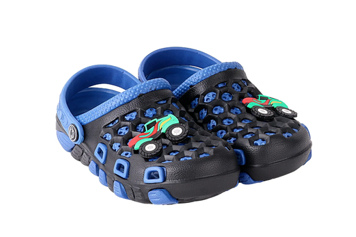 Sandalia deportiva o casual para niño con ajuste de correa al tobillo talla 5 con suela antiderrapante Color Verde-negro, Azul-negro