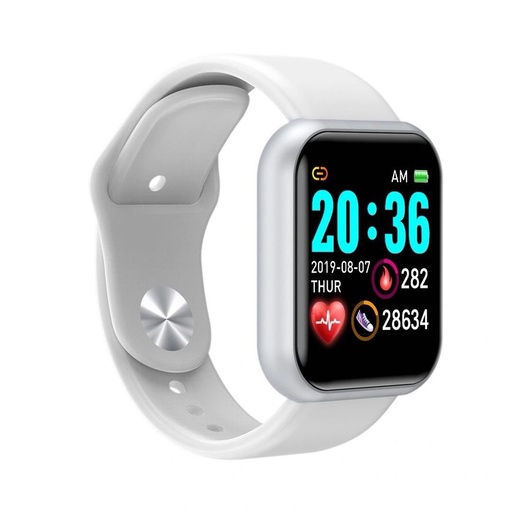 Reloj inteligente deportivo con  1.44 pulgadas con monitoreo del corazón, pasos, mensajes, etc color blanco
