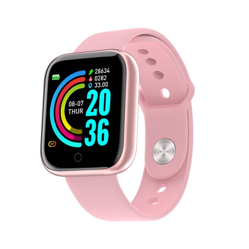 Reloj inteligente deportivo con  1.44 pulgadas  monitoreo del corazón, pasos, mensajes, etc color rosa