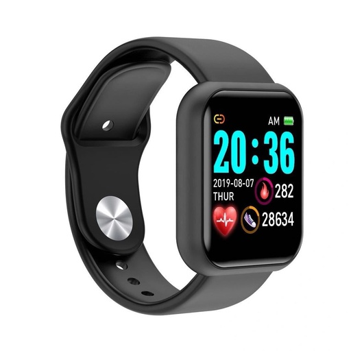Reloj inteligente deportivo con  1.44 pulgadas  monitoreo del corazón, pasos, mensajes, etc color negro