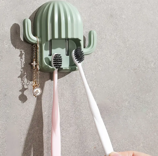 [HOG-TM1086] 2 pieza, soporte para cepillo de dientes sin agujeros montado en la pared color rosa