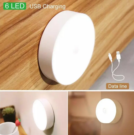 [ILU-TM5025] Lámpara decorativa de pared  6 LED para habitación, armario, escalera con Sensor de movimiento inalámbrico luz fría color blanco