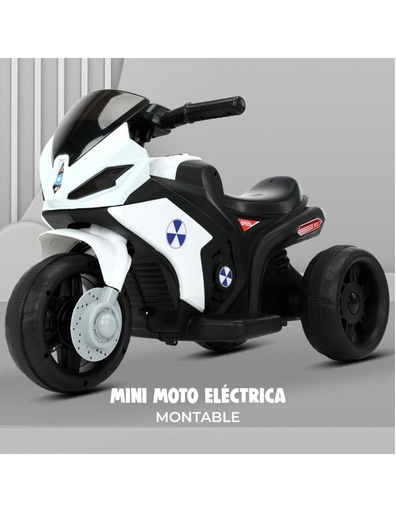 [JU-41393] Mini moto Eléctrica Montable para Niño Color Blanco 3 a 6 años-JU-41393