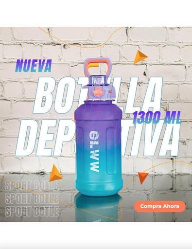 [BT-40501M] Botella de Agua Deportiva Gimnasio, Oficina, Camping 1300 ml Color Morado-BT-40501M