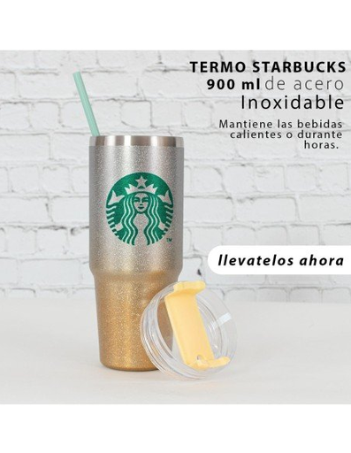 [TM-44401] Termo Starbucks 900ML de Acero Color Amarillo-TM-44401