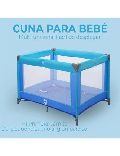 [BB-41443] Cuna Para Bebé Color Azul de 0 a 36 meses 100 cm x 70 cm x 65 cm, Peso: 7.0 kg-BB-41443