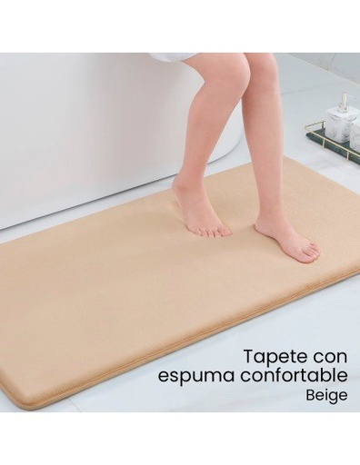 [TP-40255] Tapete Beige con Espuma Viscoelástica Confortable de 60cm x 40cm-TP-40255