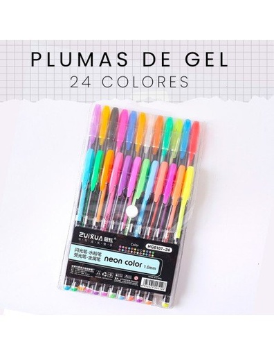 [PL-39535] Plumas de Gel Neon Color de 24 Colores de 1.0mm-PL-39535