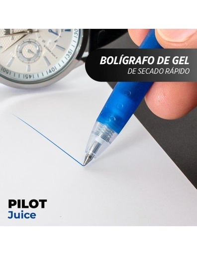 [PL-42132] Bolígrafo Retráctil de Gel Pilot Juice Color de Azul de 0.5mm Secado Rápido Caja 5 Piezas-PL-42132