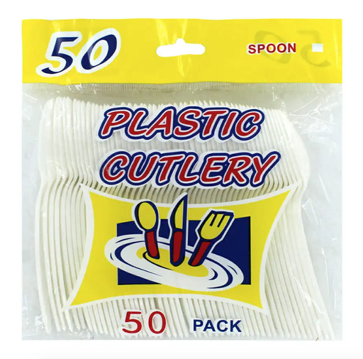 [HOG-JO1053] Paquete con 50 cucharas pequeñas de plástico / plastic cutlery