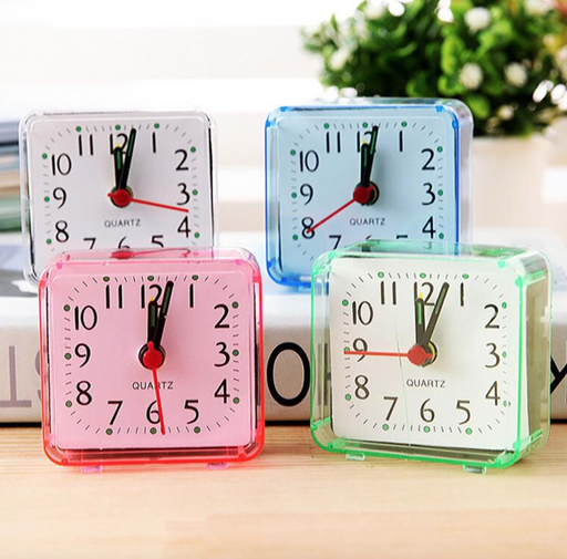 [HOG-JO1055] Reloj despertador cuadrado de plástico, variedad de colores 