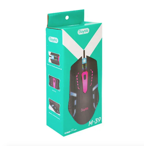 [TEC-JO4013] Mouse alámbrico buytiti M39 USB, con luz rgb y dpi ajustable