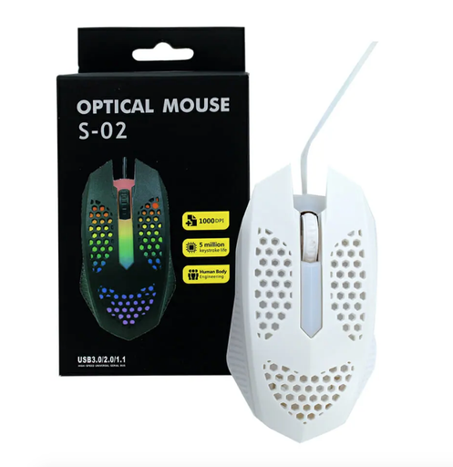 [TEC-JO4016] Mouse alámbrico con luz led rgb usb 3.0 