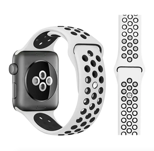 [TEC-JO4027] Extensible correas con diseño agujerado para reloj smartwatch 38, color blanco