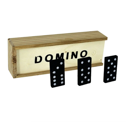 [JUG-JO9003] Estuche de madera con juego de mesa dominó 