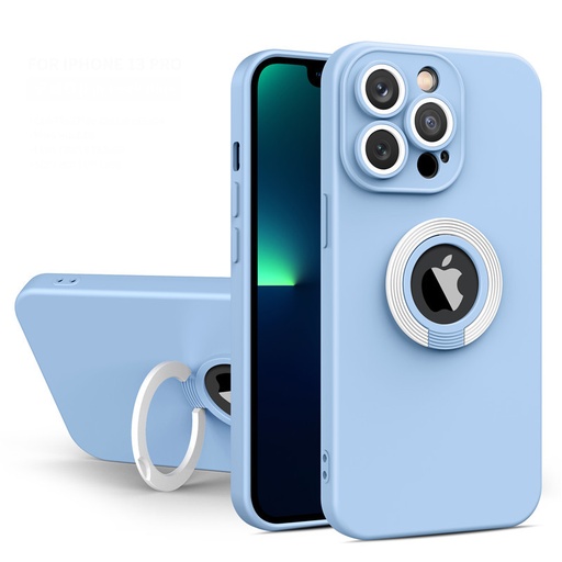 [TEC-NJ4131] Case para iPhone 14  color azul claro con base material TPU